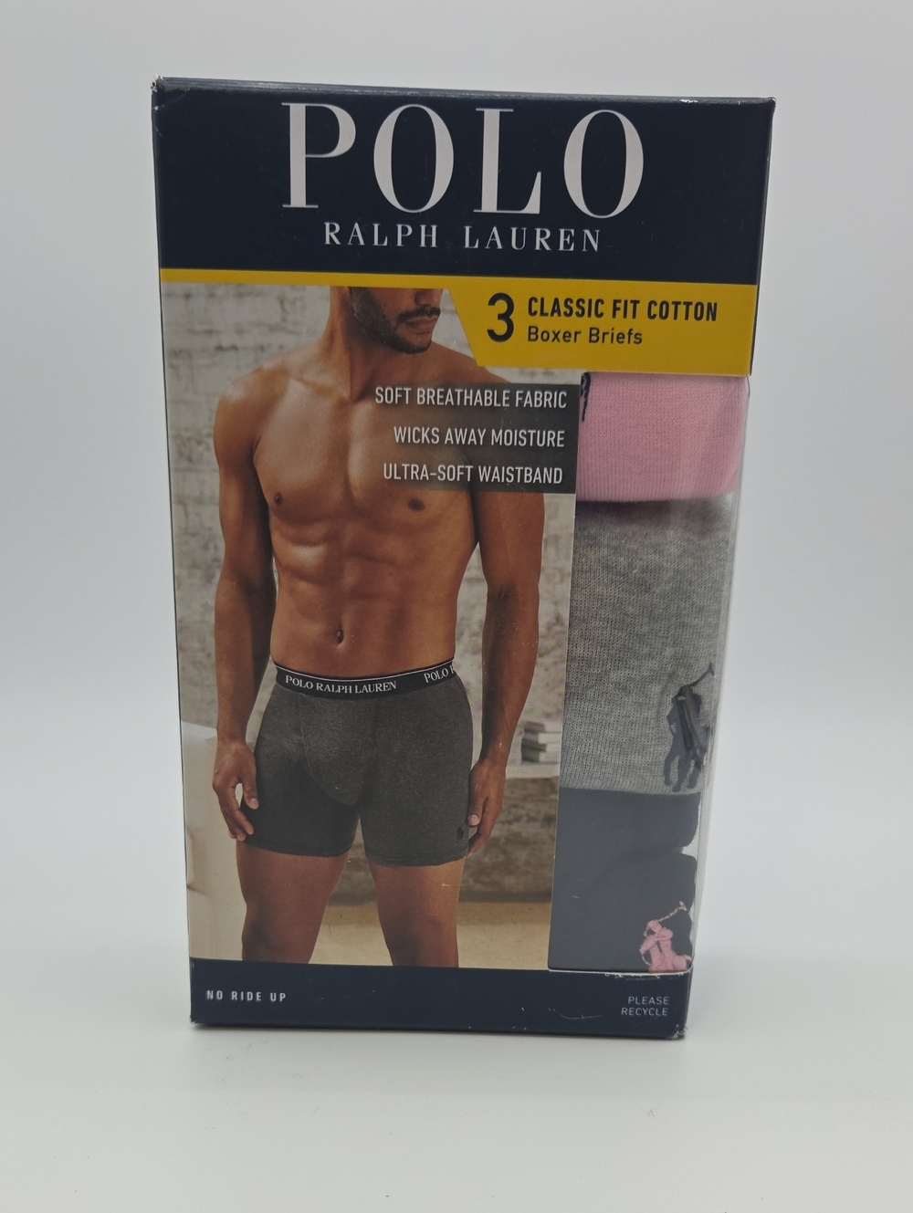 Polo by Ralph Lauren 3-Pack Boxer Briefs - Gray, Pink, Navy